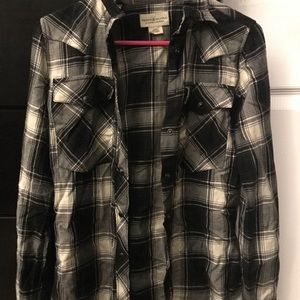 Denim and supply plaid button down XS